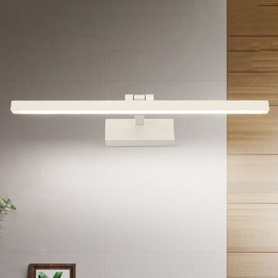 Minimalist Aluminum Wall Lamp - LED Vanity Mirror Light for Bathroom (16"/19.5" W) - Black/White