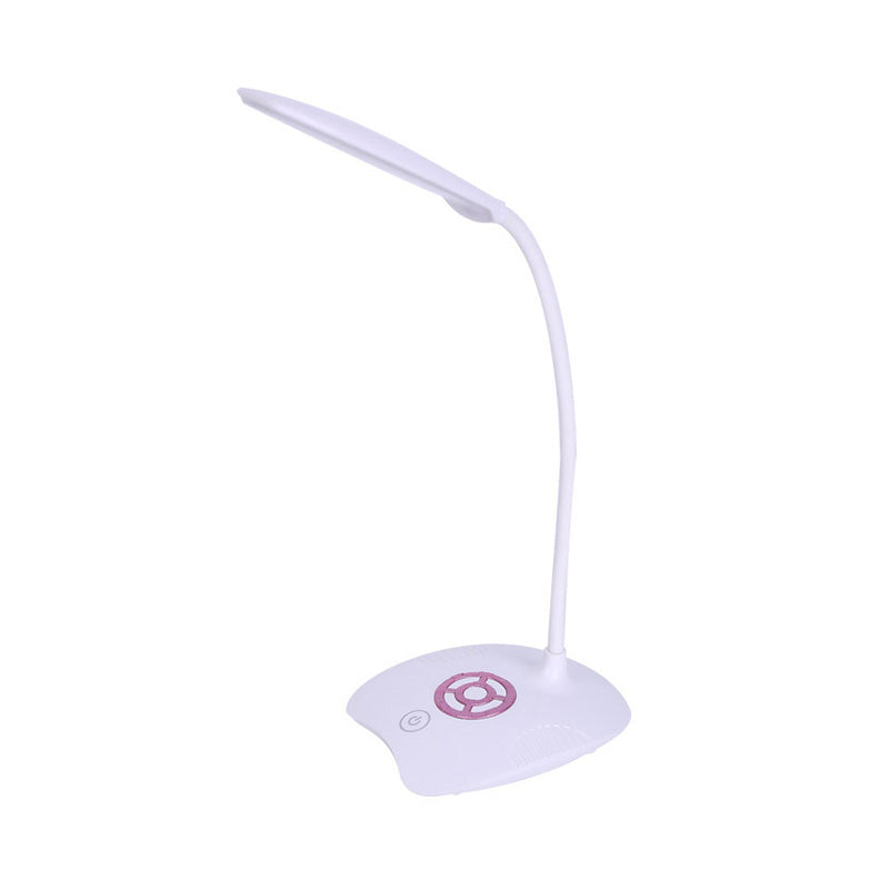 Adjustable Silicone Hose Desk Lamp with Touch Sensor, Modern LED Light for Study - Pink/Gold