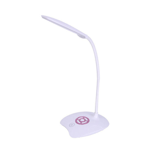 Adjustable Silicone Hose Desk Lamp with Touch Sensor, Modern LED Light for Study - Pink/Gold