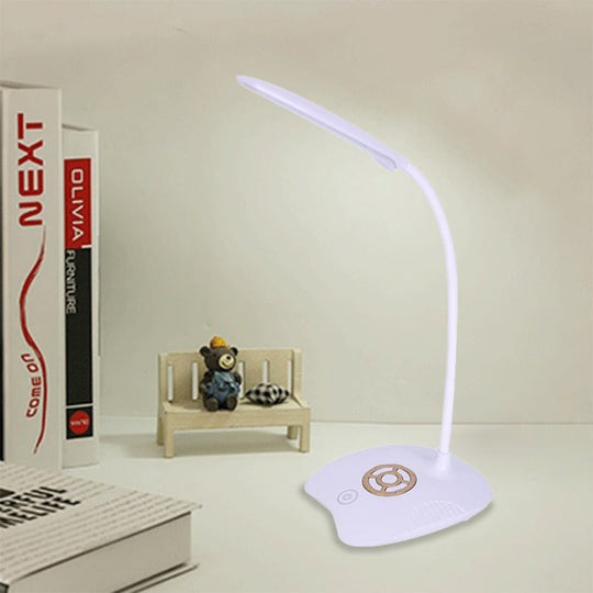 Adjustable Silicone Hose Desk Lamp with Touch Sensor, Modern LED Light for Study - Pink/Gold