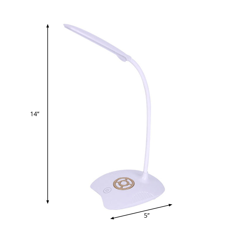 Adjustable Silicone Hose Desk Lamp with Touch Sensor, Modern LED Light for Study - Pink/Gold