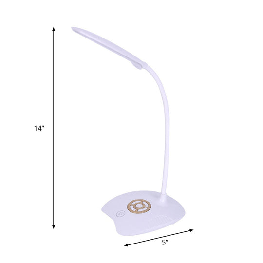 Adjustable Silicone Hose Desk Lamp with Touch Sensor, Modern LED Light for Study - Pink/Gold