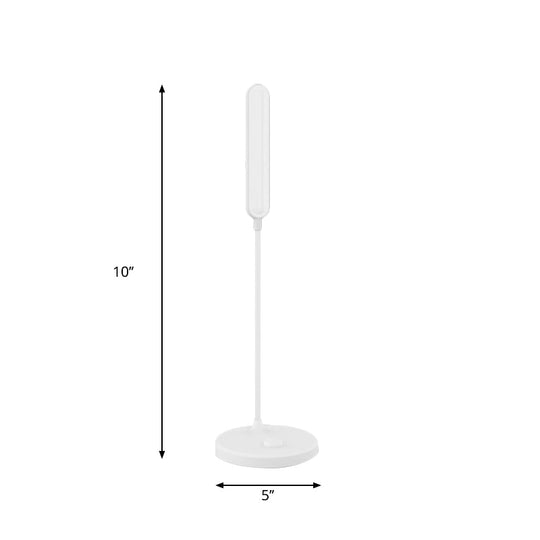Adjustable LED Desk Lamp - White Modern Oblong Shade, Ideal for Bedside and Study Room Lighting