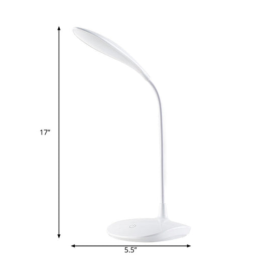 Simple Style LED Desk Lamp with Touch-Sensitive Silicone Hose - Ideal for Study and Reading