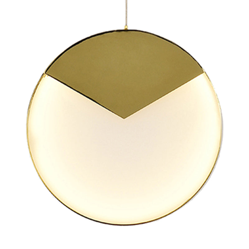 LED Gold Milk Glass Pendant Ceiling Lamp for Modern Living Room"