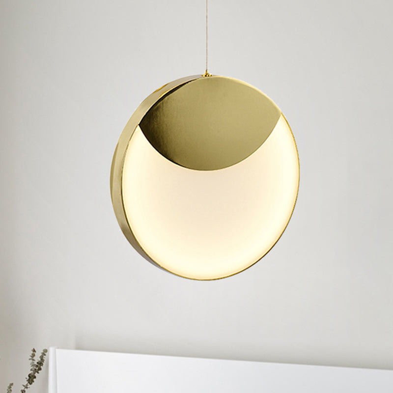 LED Gold Milk Glass Pendant Ceiling Lamp for Modern Living Room"