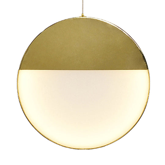 LED Gold Milk Glass Pendant Ceiling Lamp for Modern Living Room"