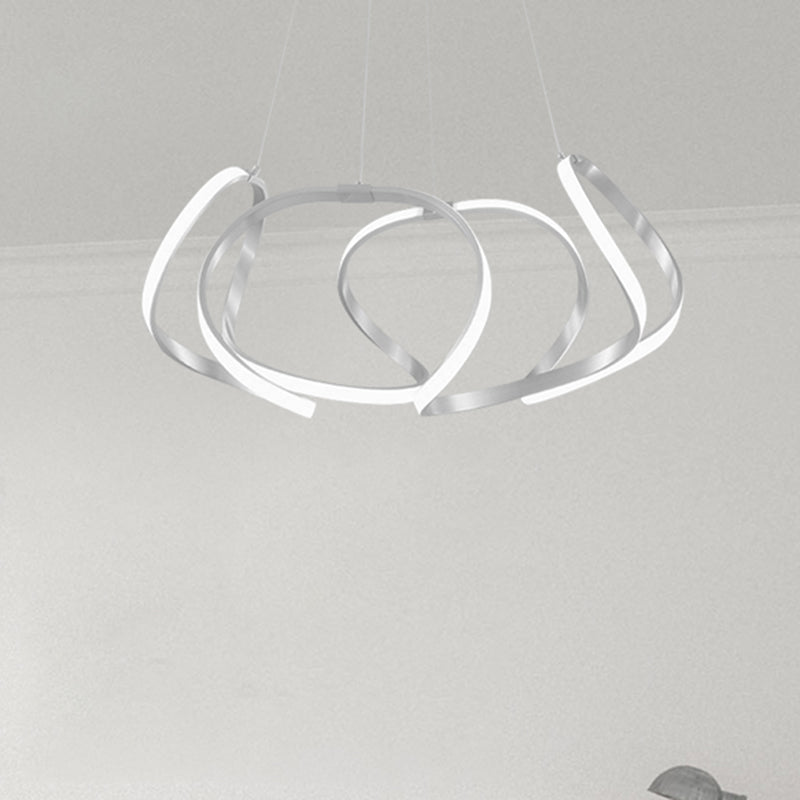 23.5"/31.5" Chrome/Gold Strip Chandelier LED Hanging Lamp - Postmodern Acrylic Kit in Warm/White Light