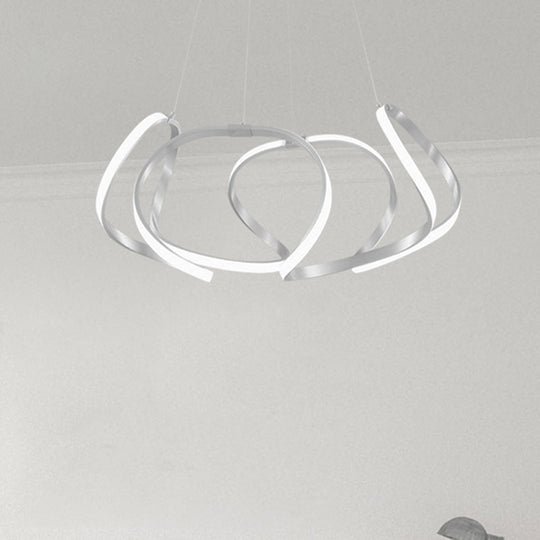 23.5"/31.5" Chrome/Gold Strip Chandelier LED Hanging Lamp - Postmodern Acrylic Kit in Warm/White Light