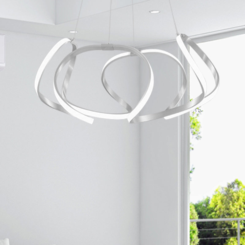 23.5"/31.5" Chrome/Gold Strip Chandelier LED Hanging Lamp - Postmodern Acrylic Kit in Warm/White Light