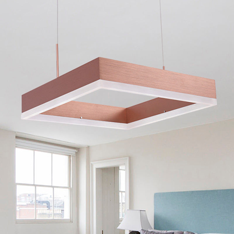 Rose Gold Bedroom Chandelier with Acrylic Shade - 1/2/3-Light Pendant in Warm/White/Natural Light
