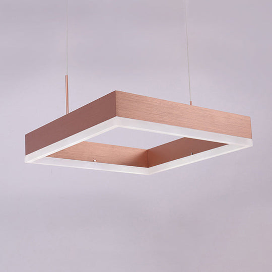 Rose Gold Bedroom Chandelier with Acrylic Shade - 1/2/3-Light Pendant in Warm/White/Natural Light