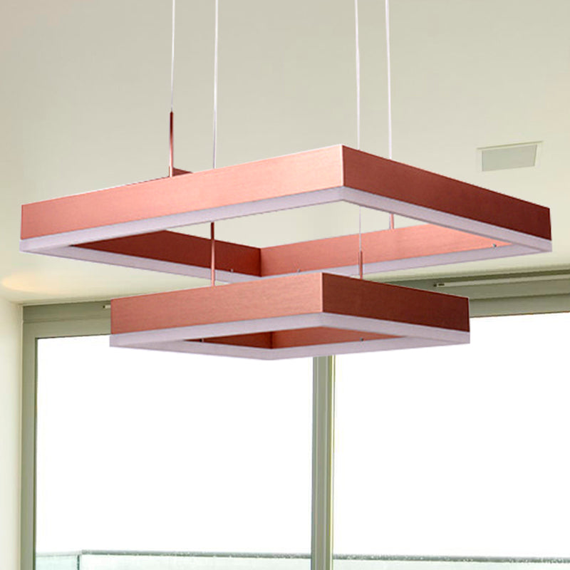 Rose Gold Bedroom Chandelier with Acrylic Shade - 1/2/3-Light Pendant in Warm/White/Natural Light