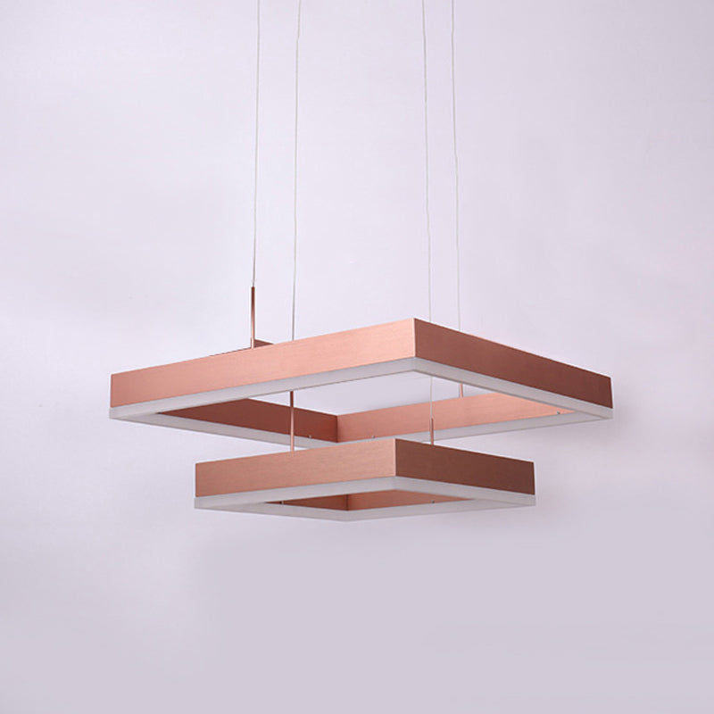 Rose Gold Bedroom Chandelier with Acrylic Shade - 1/2/3-Light Pendant in Warm/White/Natural Light