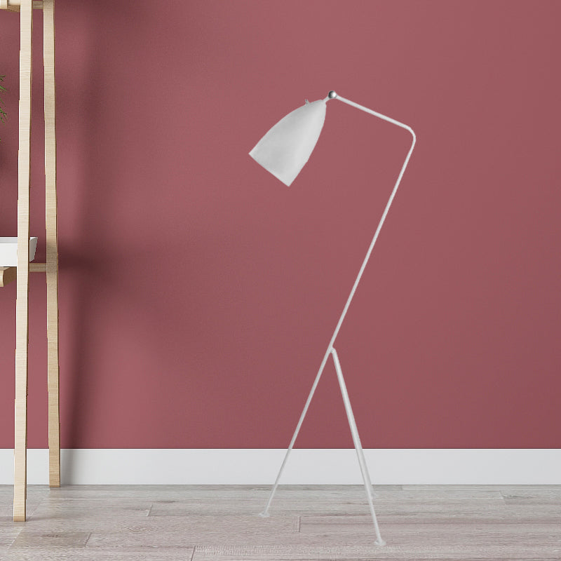 Modern Tripod Floor Lamp with Bell Shade - Metallic Design, 1 Light - Black/White - Perfect for Bedroom