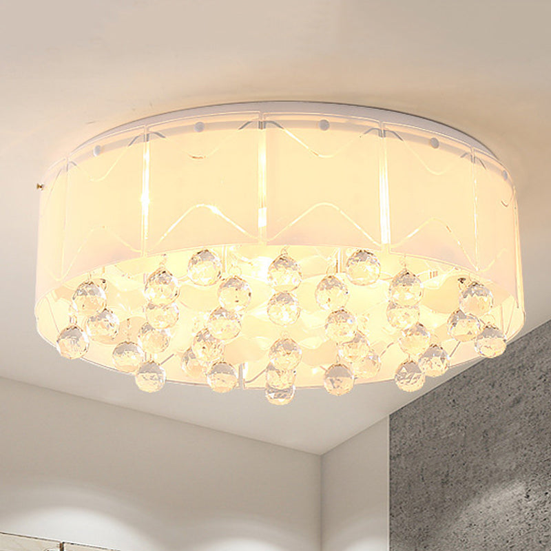 Modernist Crystal Flush Mount Lighting with Multi Lights - 18"/19.5" Wide, White LED Fixture