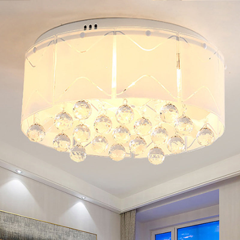 Modernist Crystal Flush Mount Lighting with Multi Lights - 18"/19.5" Wide, White LED Fixture