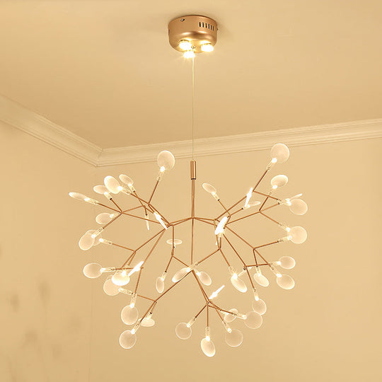 Bronze Designer LED Heracleum Chandelier: Acrylic Living Room Pendant Light Fixture