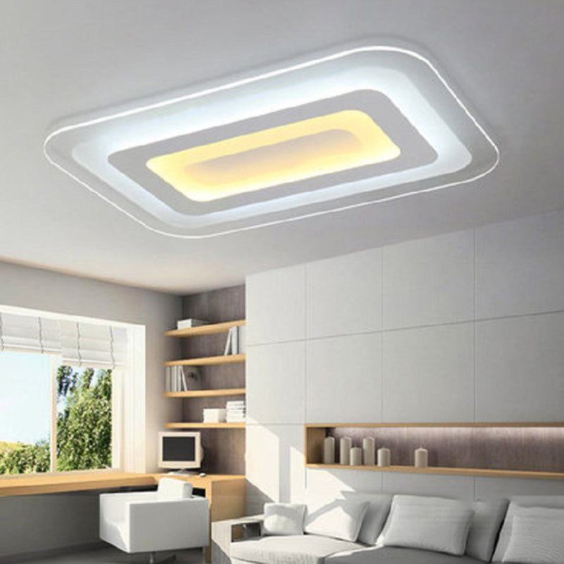 Sleek Surface Mounted LED Ceiling Light - Simplicity in White for Living Room