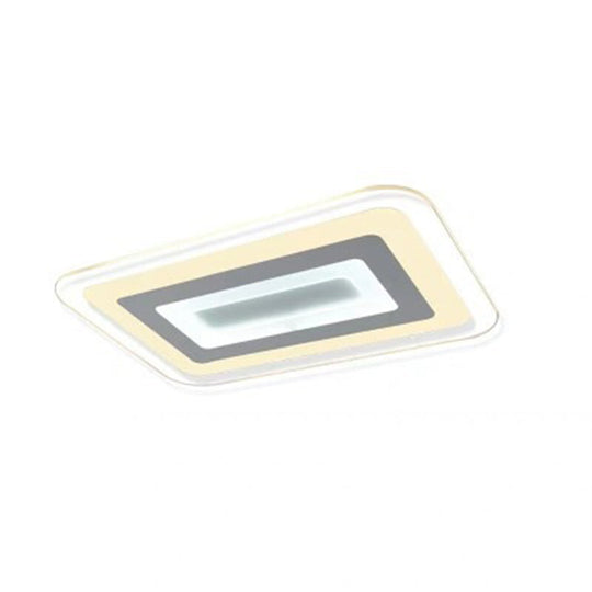 Sleek Surface Mounted LED Ceiling Light - Simplicity in White for Living Room