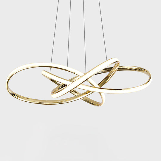 Minimalist Gold-Plated Pendant Chandelier with LED Suspension Light for Restaurants