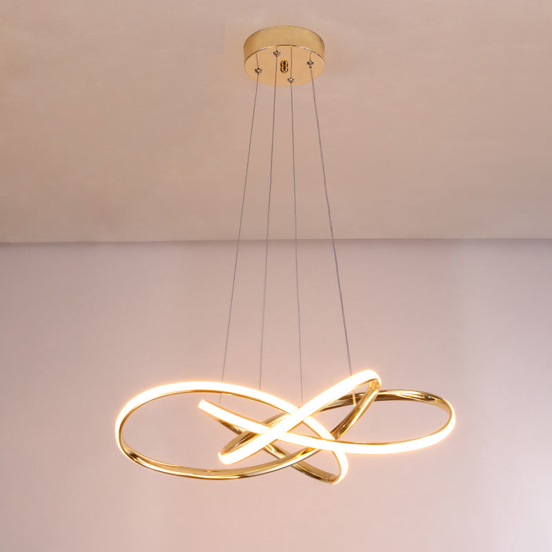 Minimalist Gold-Plated Pendant Chandelier with LED Suspension Light for Restaurants