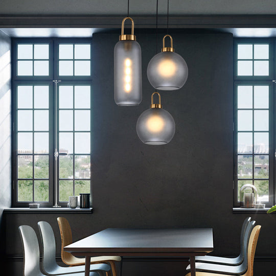 Minimalist Globe Pendant Ceiling Light for Dining Room with Glass Shade