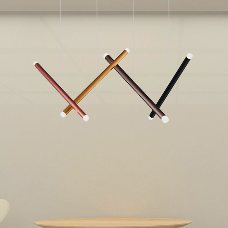 Giennah - Aluminum Rose Gold/Pink/Yellow LED Cylinder Pipe Ceiling Pendant Light