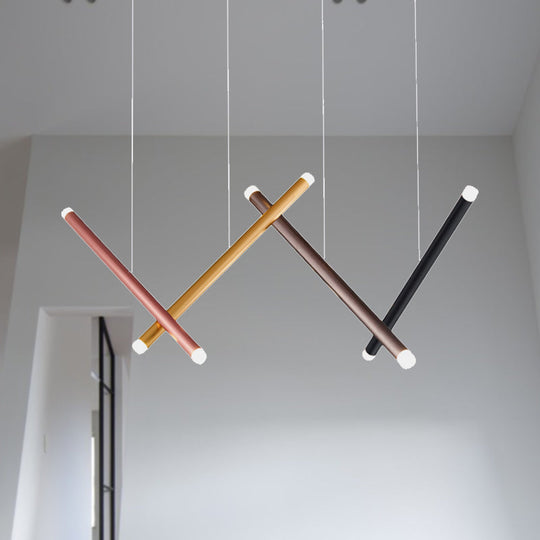 Giennah - Aluminum Rose Gold/Pink/Yellow LED Cylinder Pipe Ceiling Pendant Light