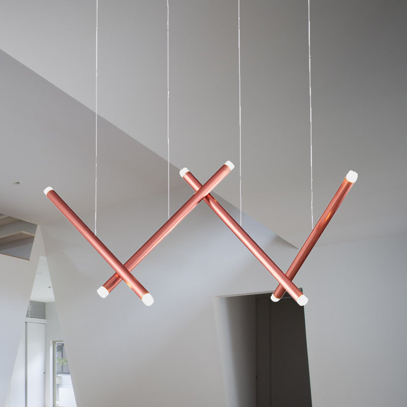 Giennah - Aluminum Rose Gold/Pink/Yellow LED Cylinder Pipe Ceiling Pendant Light