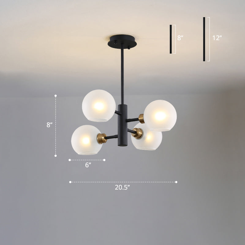 Postmodern Glass Dome Hanging Lamp - Stylish Dining Room Chandelier