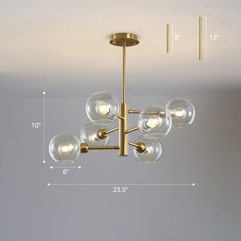 Postmodern Glass Dome Hanging Lamp - Stylish Dining Room Chandelier