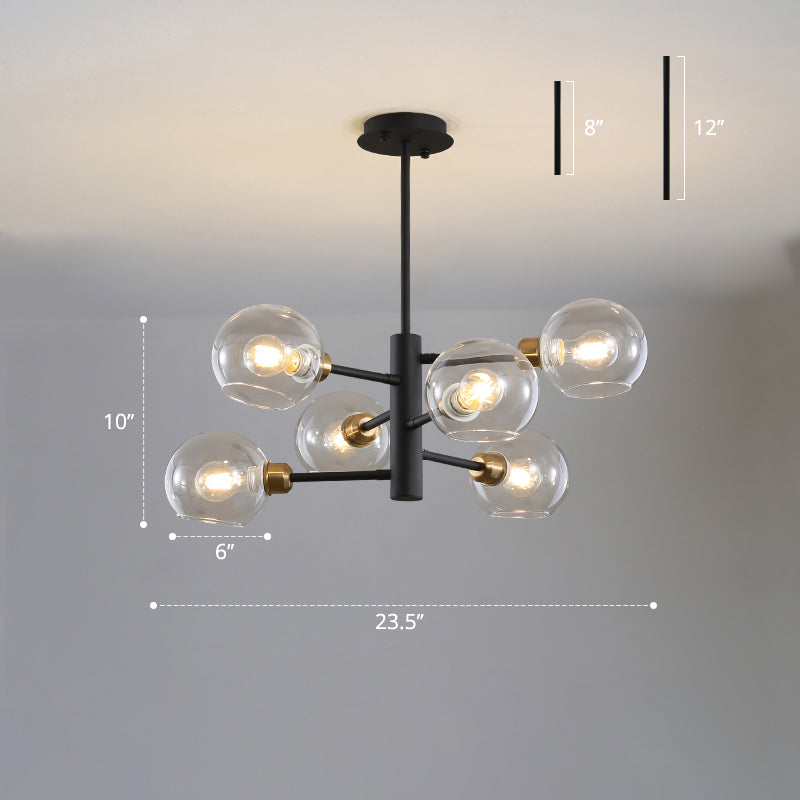 Postmodern Glass Dome Hanging Lamp - Stylish Dining Room Chandelier