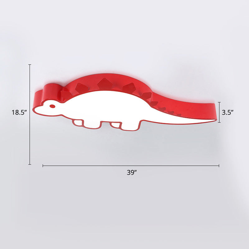 Dinosaur LED Flushmount Ceiling Lamp for Kids Room - Metal Flush-Mount Light Fixture