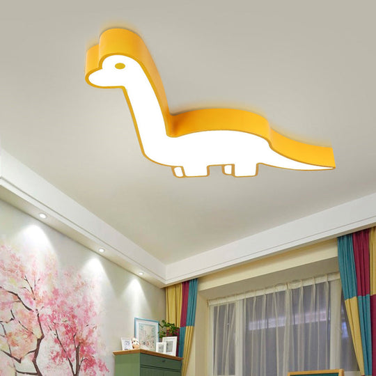 Dinosaur LED Flushmount Ceiling Lamp for Kids Room - Metal Flush-Mount Light Fixture