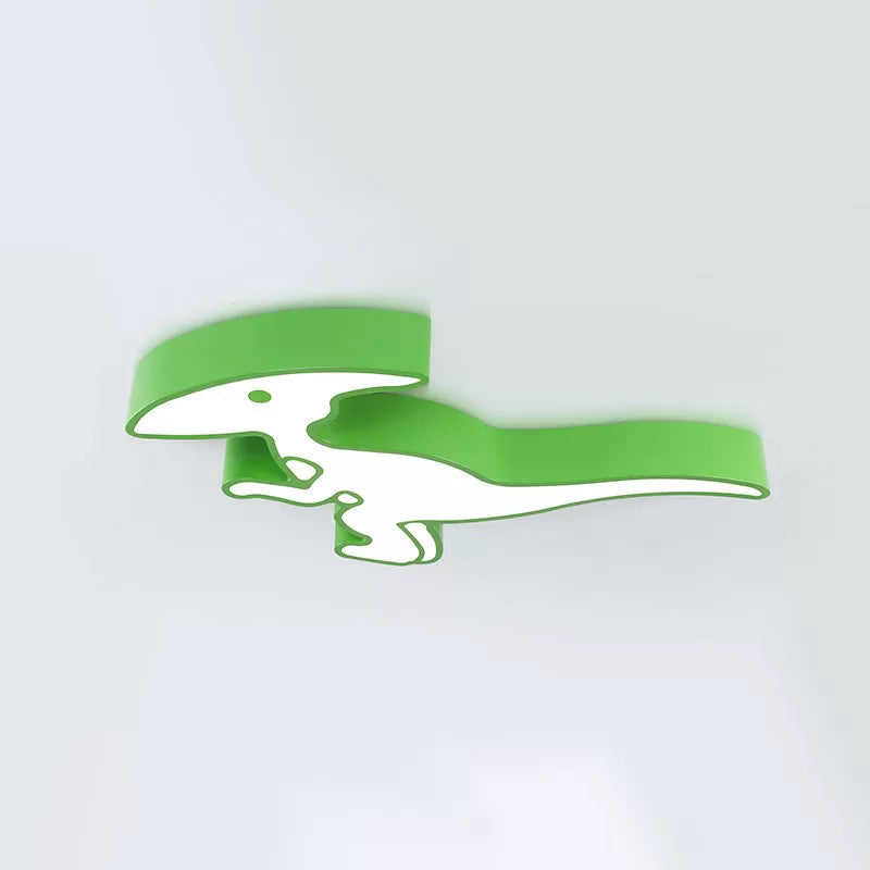 Dinosaur LED Flushmount Ceiling Lamp for Kids Room - Metal Flush-Mount Light Fixture