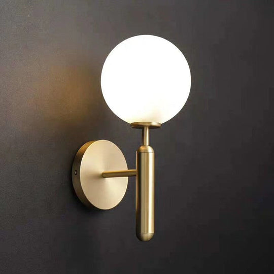 Glass Single-Bulb Stairway Wall Sconce with Simple Style Lighting