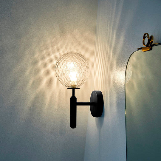 Glass Single-Bulb Stairway Wall Sconce with Simple Style Lighting