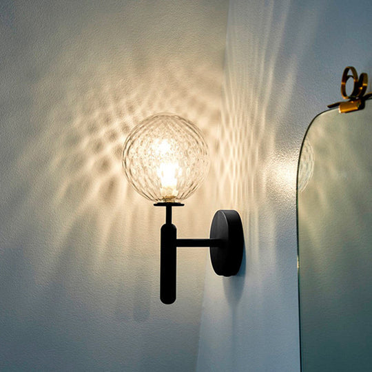 Glass Single-Bulb Stairway Wall Sconce with Simple Style Lighting