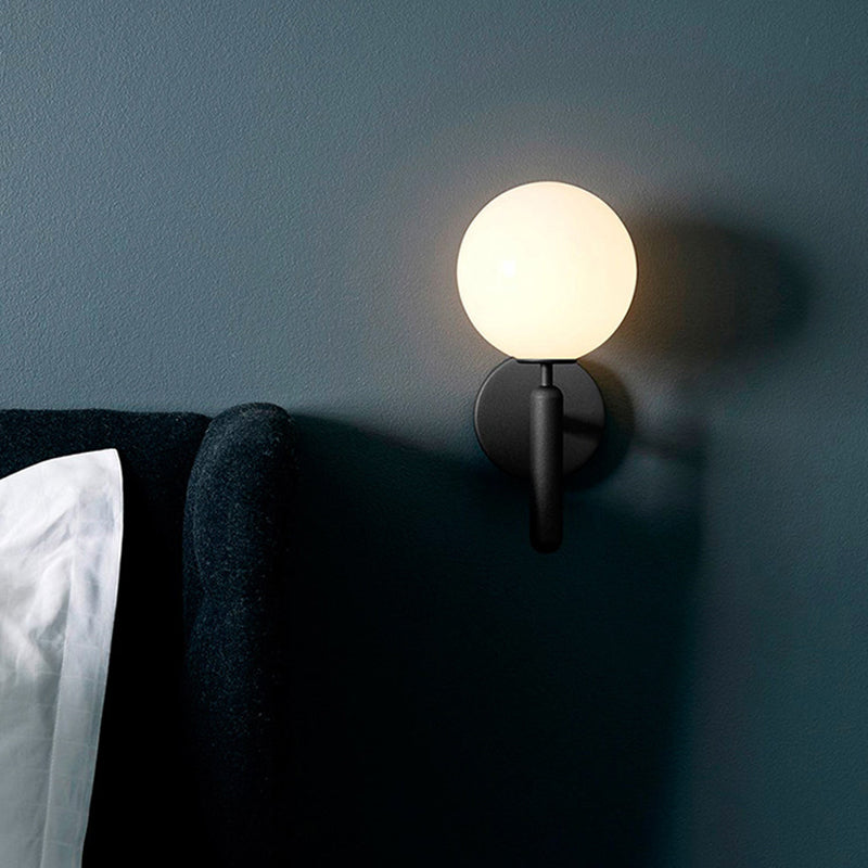 Glass Single-Bulb Stairway Wall Sconce with Simple Style Lighting