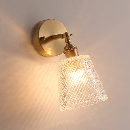 Postmodern Gold Wall Lamp with Tapered Adjustable Sconce Lighting for Bedroom