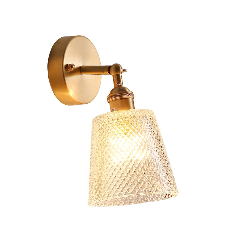 Postmodern Gold Wall Lamp with Tapered Adjustable Sconce Lighting for Bedroom