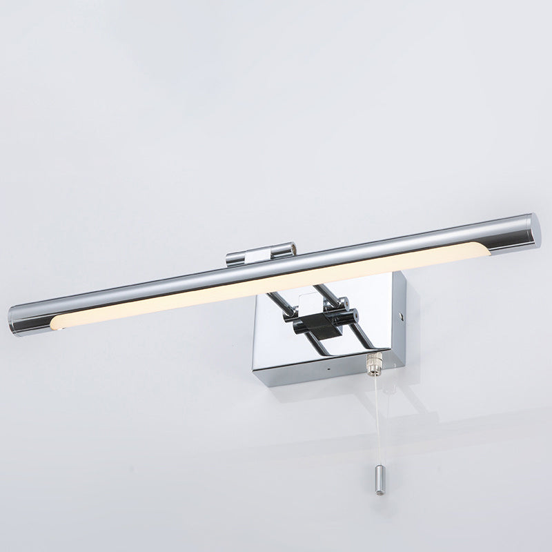 Modern Chrome Swingable Tube Vanity Light with Minimalist LED Acrylic Wall Sconce for Bath