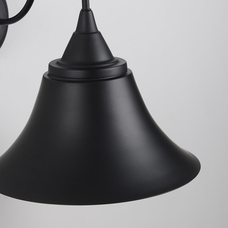 Vintage Matte Black Wall Lamp with Gooseneck Arm - Balcony Light Fixture