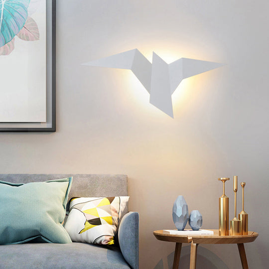 Artistic Metal Origami Bird LED Sconce for Living Room Wall