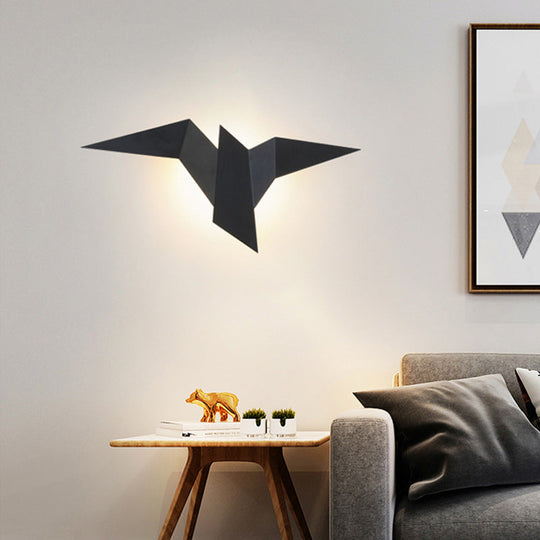 Artistic Metal Origami Bird LED Sconce for Living Room Wall
