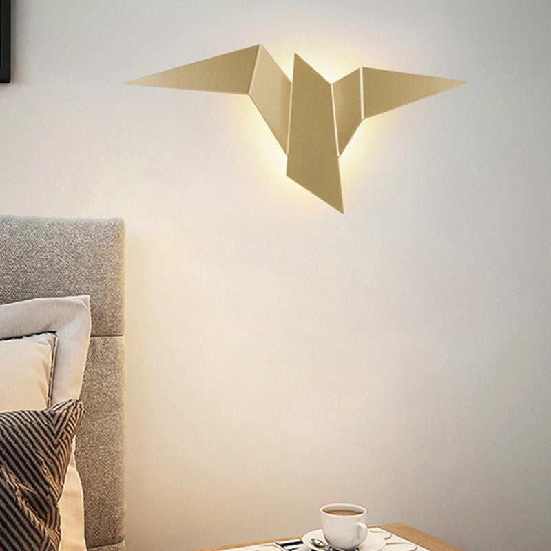Artistic Metal Origami Bird LED Sconce for Living Room Wall