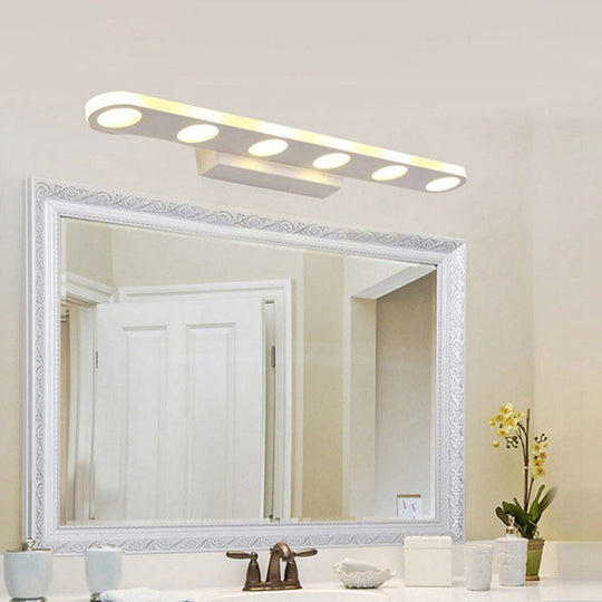 Sleek White LED Metal Bathroom Sconce Light Fixture: Simplicity at its Finest