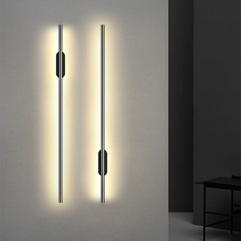 Modern Black LED Wall Sconce for Living Room - Stylish Metallic Fixture