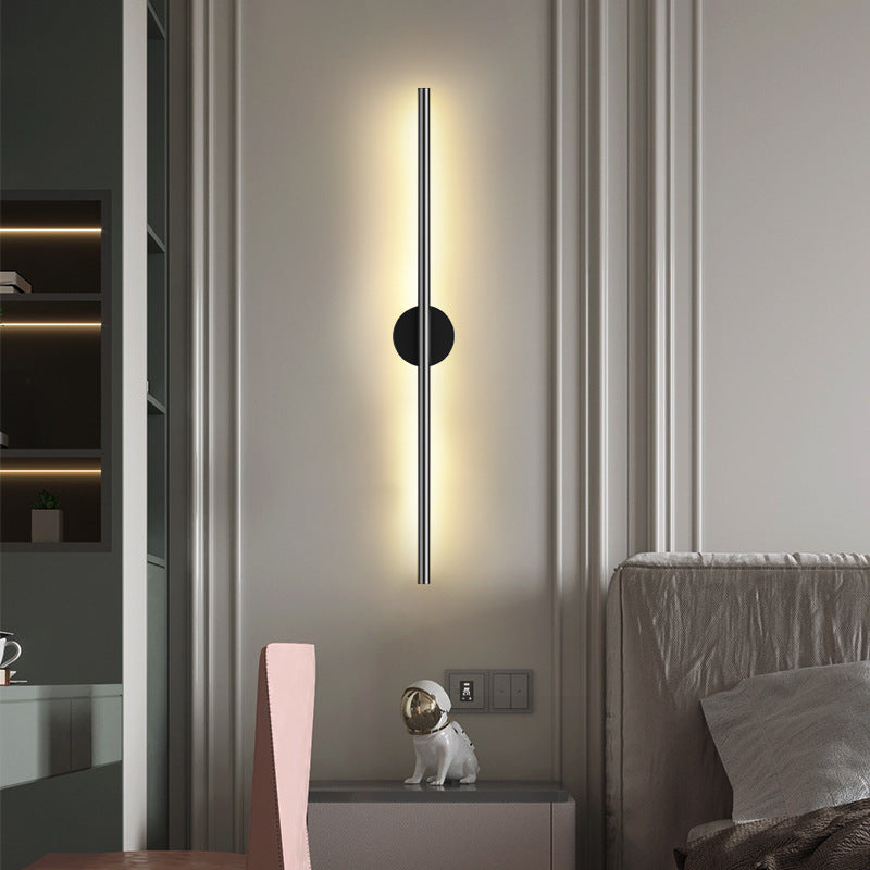 Modern Black LED Wall Sconce for Living Room - Stylish Metallic Fixture